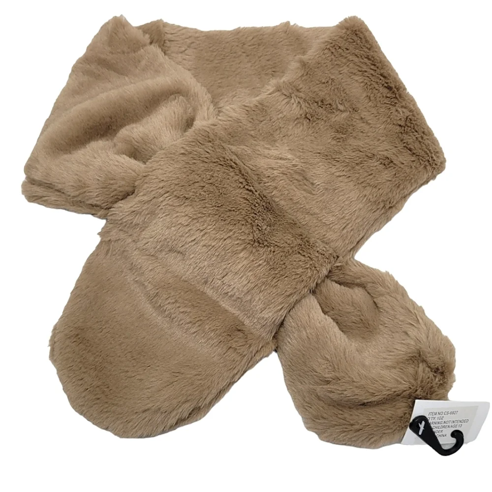 Fabulous Oblong Faux Fur Brown Collar Scarf